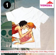 [HCM]⚡️FREESHIP⚡️Áo Thun In Hình Cặp Đôi Luffy và Nami One Piece "Cực Kỳ Dễ Thương" - Áo Thun One Pi
