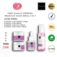 Paket 4 In 1 Perawatan Wajah Acne/Brightly Scarlett Whitening Special