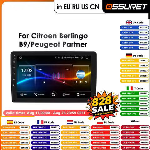 9'' 8Core 7862 2din Android Autoradio for Citroen Berlingo 2 B9 for Peugeot Partner Car Radio Multim