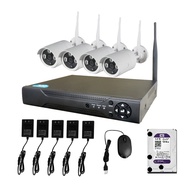 Mastersat กล้องวงจรปิด กล้องไร้สาย 4 กล้อง 2 MP 1080P NVR with HDD 1 TB Wireless IP Camera IPWI1300