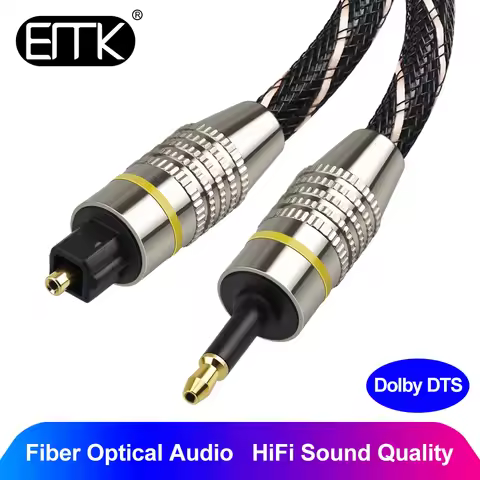 EMK 3.5mm Mini Toslink To Toslink Cable Digital SPDIF Optical Audio Toslink Fiber Cable for Xbox 360