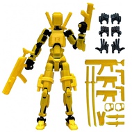 T13 Action Figure with Lots of Accessories,3D Printed Multi-Jointed Titan13 Figure,Yellow Dummy 13 D