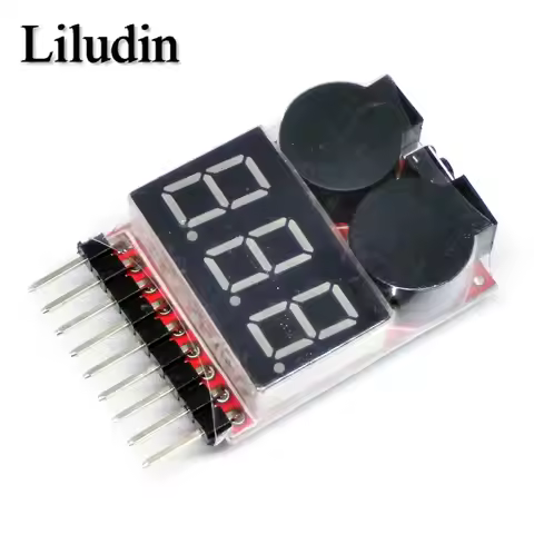 For 1S/2s/3s/4s/5s/6s/7s/8s Low Voltage Buzzer Alarm Lipo Battery Voltage Indicator Tester 3.7v 7.4v