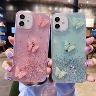 [【เยี่ยมมากโทรศัพท์มือถือเคสใสพร้อมสติกเกอร์ผีเสื้อสำหรับ Xiaomi 9 CC9 Pro 9T Redmi Note 8 Pro Note 8T 9T 7A สีรุ้งแบบไล่ระดับสีน่ารักประดับเลื่อม