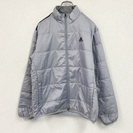 adidas全拉鍊羽絨服，灰色，M 碼，古著。