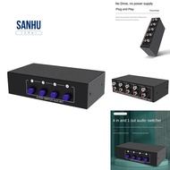 AUX Audio Switcher 4 in 1 Out Stereo Audio  4X1 3.5mm Aux L/R  Audio Switch Box Analog Audio , A Eas