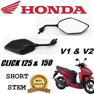 HONDA CLICK 125 & 150 v1 v2 Motorcycle Side mirror black short stem accessories dahon type |