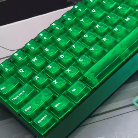 Custom Green Foggy Crystal Keycap Double Shot ABS Keycap Matte Transparent Keycaps Cherry Profile fo