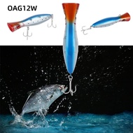 OAG12W Topwater Popper Lures, Plastic with  Eyes opwater Fishing Lure, Durable 165mm 90g Lightweight