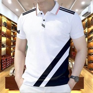 Summer Simple Polo Shirts for Men Casual Short Sleeves Polo for Men Formal Stripes Polo Shirt for Me