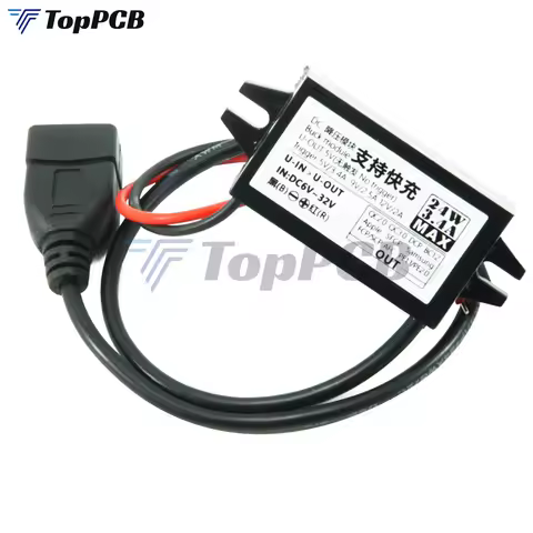 24W 3.4A Car Fast Quick Charging Power Supply Adapter DC-DC 6-32V to 5V 9V 12V Step Down Buck Conver