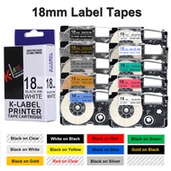 18mm XR-18WE Label For CASIO XR-18X XR-18YW XR-18RD XR-18BU XR-18GD Label Cartridges For CASIO KL-13