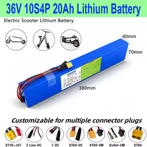10S4P 36V 20000mAh 1000W 18650 Rechargeable Battery Pack 36V Lithium Battery for 42V Electric Scoote