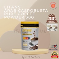 Litans Arabica & Robusta Pure Coffee Powder 30g (2g x 15 Sachets)