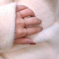 18k 玫瑰金線戒 鑽石戒指 單鑽戒指 750 玫瑰金