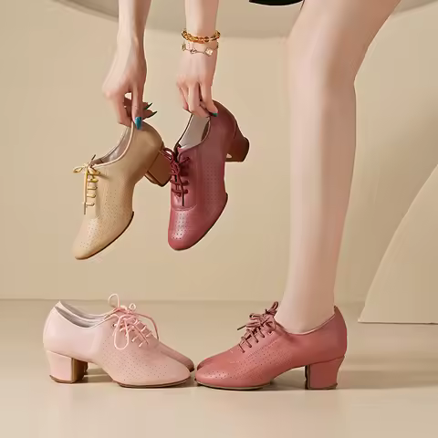SWDZM Women Modern Ballroom Dance Shoes Leather Training Dance Sneakers Ladies Woman Tango Latin Dan