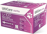 UltiCare VetRx U-100 Pet Insulin Syringes, Comfortable & Accurate Dosing of Insulin for Pets, Compat