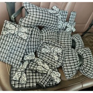 Black ribbon car pillow black ribbon seatbelt pillow case