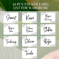 WARDROBE THERMAL STICKER LABEL FOR STORAGE | A6 SIZE 14.8CM x 10.5CM HORIZONTAL | FAST SHIPPING