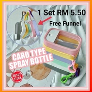 50ml Card Pocket Hand Sanitizer Bottle Spray 1 Set With Silicone Holder Portable Travel Card Type Bo