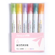 Multi-colored highlighter pen, highlighter pen set, pastel highlighter pen, pack of 6 7722