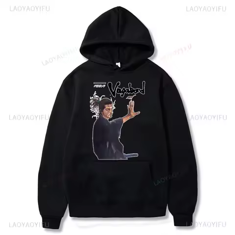 90s Manga Otaku VAGABOND Miyamoto Musashi Print Graphic Man Hoodies Acg Fans Streetwear Hipster Clot