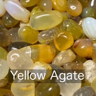 อาเกตสีเหลือง Yellow Agate ขนาด 5-10 mm น้ำหนัก 50-100 กรัม คริสตัล หินธรรมชาติ ควอตซ์ Quartz หินเกล็ด หินสี ของสะสม TB
