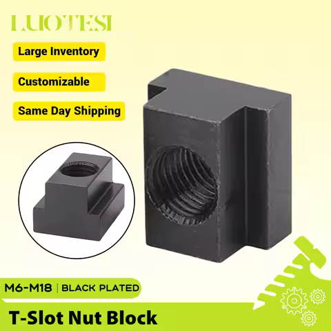 T-Slot Nut Block 8.8/10.9 Black Carbon Steel M6 M8 M10 M12 M14 M16 M18 Tapped Through Slot T-nut Slo