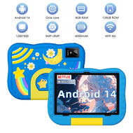 Kids Tablet,10.1inch Android 14 Tablet For Kids With A523 Octa-Core 2.0GHz, 4GB RAM+128GB ROM,Wifi 2