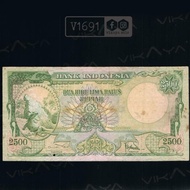 [V1691] Uang Kuno Pecahan 2500 Rupiah Seri Hewan Tahun 1957