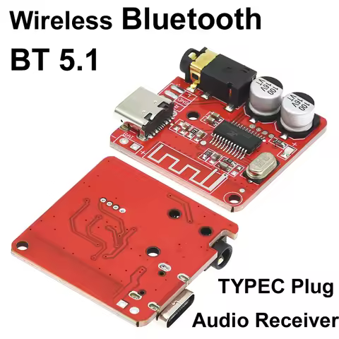 TYPE-C DIY Wireless Bluetooth Audio Receiver BT 5.1 MP3 WAV Decoding Board Speaker Amplifier Moudle