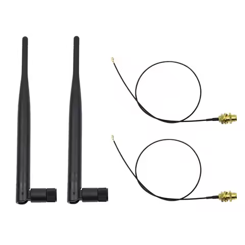 2 X 2.4GHz 6dBi Indoor Omni-Directional WiFi Antenna 802.11n/b/g RP-SMA Female Connector + 2 X15cm/8