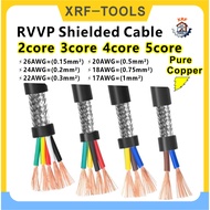 1Meter Pure Copper Shielded Wire RVVP Shielded Cable 2 Core 3 Core 4 Core 5 Core  26 24 22 20 18 17A