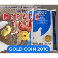 REPACK | Dedak Pengemuk Permula Ayam Gold Coin 201C