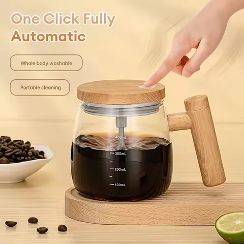 400ML Self Stirring Coffee Cup Electric Stirring Mug Self Mixing Mug Glass Waterproof Automatic Elec