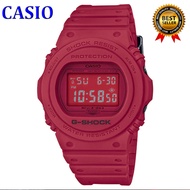 Casio DW5735 OEM Japan Digital All RED Waterproof Resin Band Watch for Men Watch for Women