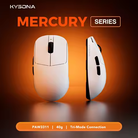KYSONA Mercury SE Gaming Mouse PAW 3311 40g Ultra Lightweight Tri-Mode Wired RGB Charging Dock 24000