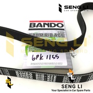 PERODUA AXIA/ BEZZA 1.0-BANDO 6PK1155-ALTERNATOR FAN BELT/ AIR COND BELT/ V BELT