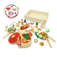 【預購】Z - 日本空運 | WOODY-PUDDY：原木！食物切切樂＊家家酒遊戲27件玩具組(重量：約2.5公斤)_免運。
