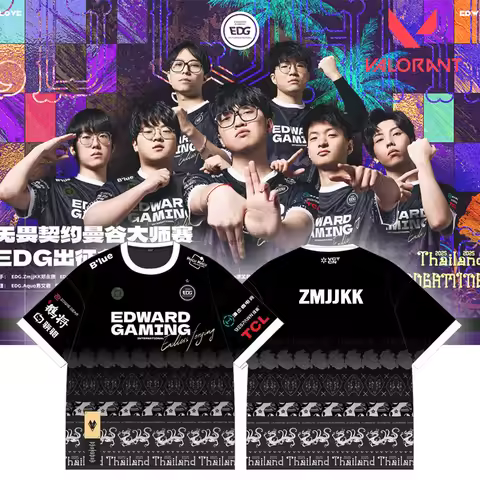 2025 Valorant Esports EDG Jersey Zmjjkk T Shirt VCT Masters Bangkok Training Uniform Unisex Streetwe
