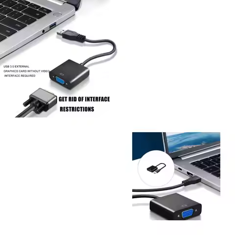 VGA to USB3.0 Adapter Converter PC VGA Source Output to Monitors USB3.0 Connector VGA Female to USB3
