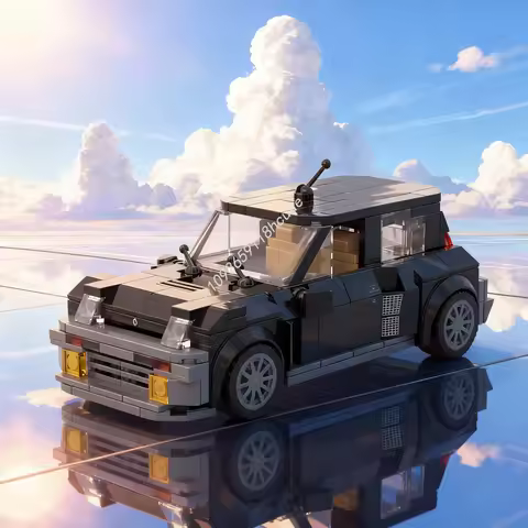 354pcs MOC City Champions Renault 5 Turbo 2 Black Model Toys Building Blocks Architecture Christmas 