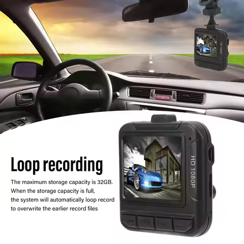Driving Recorder 1080P HD 1.6in Color Display Screen Loop Recording Dash Cam for Car 1080P Driving R