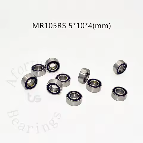 Miniature Bearing MR105RS 10 Pieces 5*10*4(mm) chrome steel Rubber Sealed High speed Mechanical equi