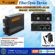 Fiber Optic Media converter 2 FO to 2 LAN Gigabit 1000 Mb/s Netlink