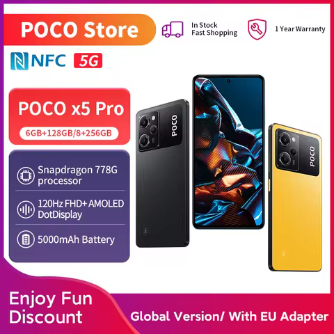 Global Version POCO X5 Pro 5G Smartphone NFC 128GB/256GB Snapdragon 778G 120Hz 6.67"Flow AMOLED 67W 