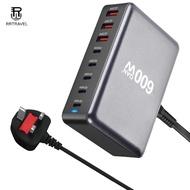 GAN 600W Gallium Nitride Charger Desktop PD3.1 Charger 3A5C with Base Singapore plug Detachable Base