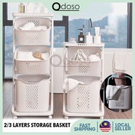 ODOSO S5 Laundry Basket 2/3 Tier Laundry Baskets Bathroom Storage Basket Clothes Storage Rack