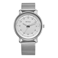 Titan Workwear Quartz Analog Silver Dial Stainless Steel Strap Watch for Men 1884SM01