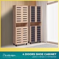 Shoe Cabinet 4 Door Murah Rak Kasut Almari Kasut Tinggi Flexidesignx TORI